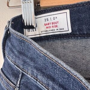 GAP Baby Bootcut Jeans Womens Petite 25P Blue Denim Mid Rise Stretch Medium Wash
